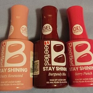 Beetles Gel Nail Polish Set - Dusty Rosewood, Burgundy Bliss, Berry Punch